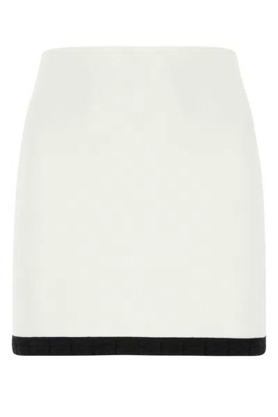 Alexander Wang T T By Alexander Wang White Stretch Viscose Blend Mini Skirt
