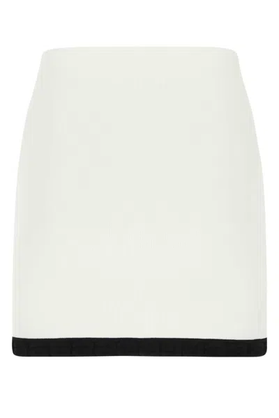 Alexander Wang T T By Alexander Wang White Stretch Viscose Blend Mini Skirt