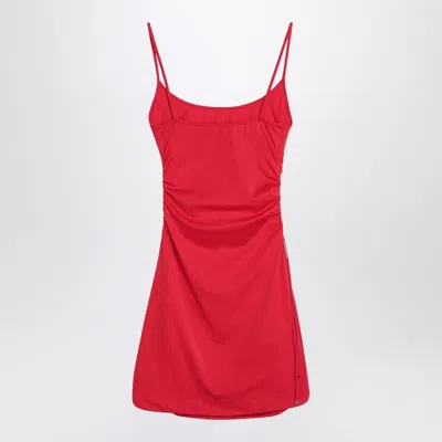 Attico Mini Length Ruched Detailing Side Slit Strappy Beach Cover Up