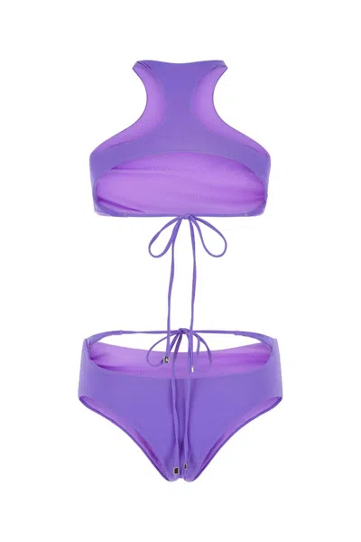 Attico Stretch Nylon High-waisted Bikini Bottoms