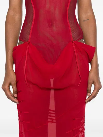 Attico The  Red Silk Dress