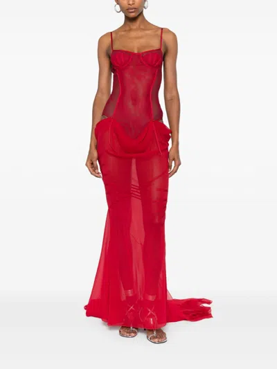 Attico The  Red Silk Dress