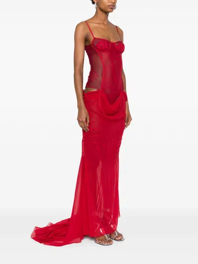 Attico The  Red Silk Dress