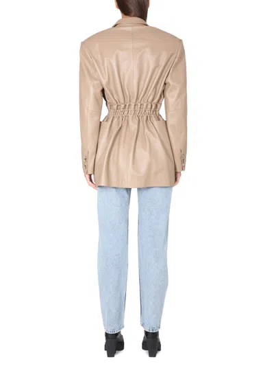 The Mannei Irbid Mini Leather Dress In Brown