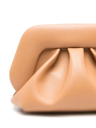Themoirè Hazelnut Vegan Clutch With Shoulder Strap