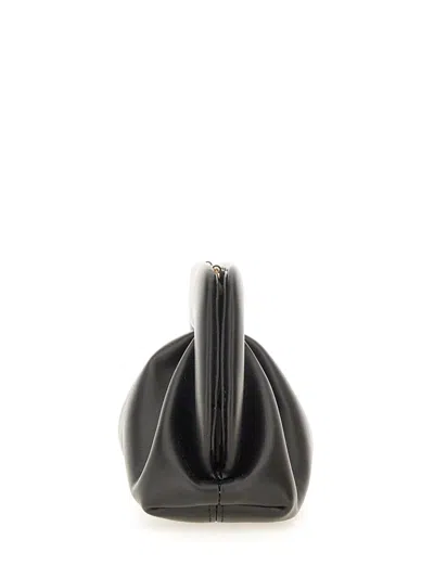 Themoirè Black Vegan Clutch With Shoulder Strap