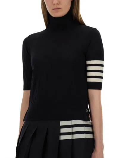 Thom Browne 4-bar Pullover In Virgin Wool In Black