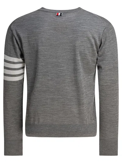 Thom Browne 4-bar Milano Stitch Pullover In Gray