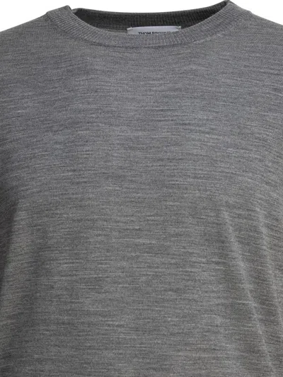 Thom Browne 4-bar Milano Stitch Pullover In Gray