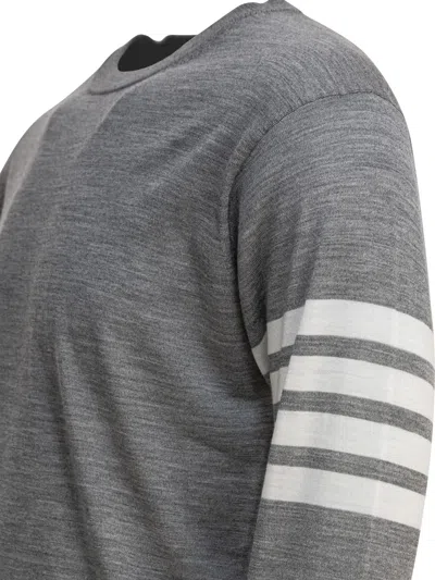 Thom Browne 4-bar Milano Stitch Pullover In Gray