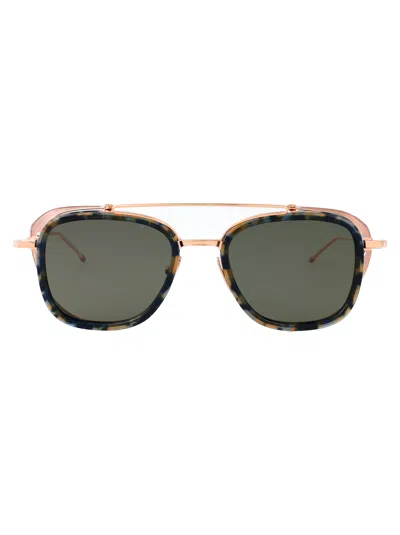 Thom Browne Navy Tortois/rose Gold Titanium Acetate+titanium Sunglasses