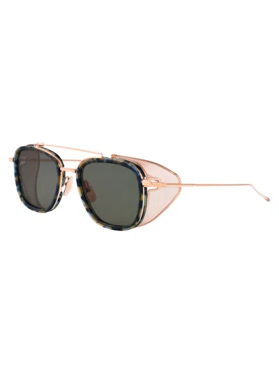 Thom Browne Navy Tortois/rose Gold Titanium Acetate+titanium Sunglasses