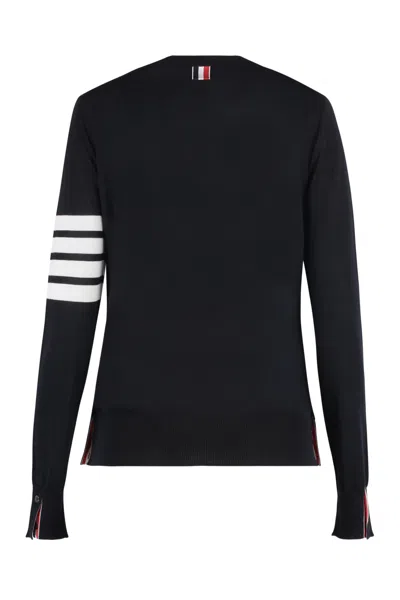 Thom Browne Milano Stitch Jersey With 4 Bars In Black
