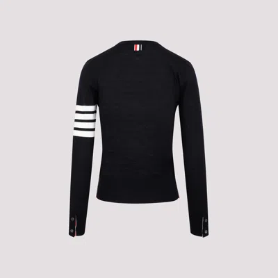 Thom Browne Milano Stitch Jersey With 4 Bars In Black