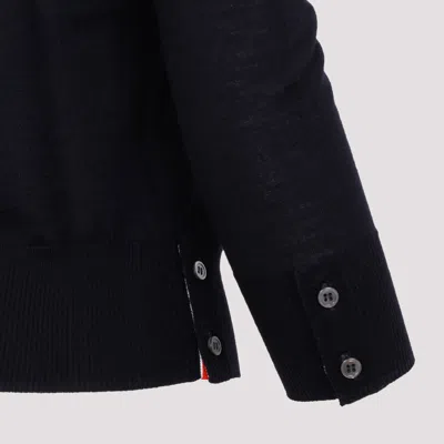 Thom Browne Milano Stitch Jersey With 4 Bars In Black