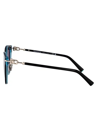 Tiffany & Co Tiffany Black On Crystal Tiffany Blue Acetate Sunglasses In Black