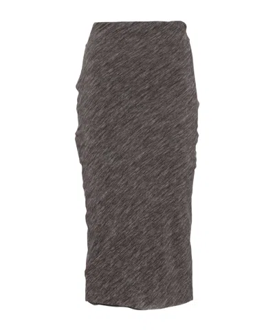 Philosophy Di Lorenzo Serafini Stretch Tulle Printed Pencil Skirt In Gray