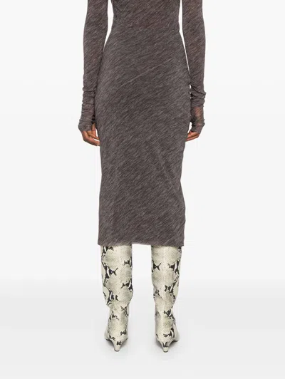 Philosophy Di Lorenzo Serafini Stretch Tulle Printed Pencil Skirt In Gray