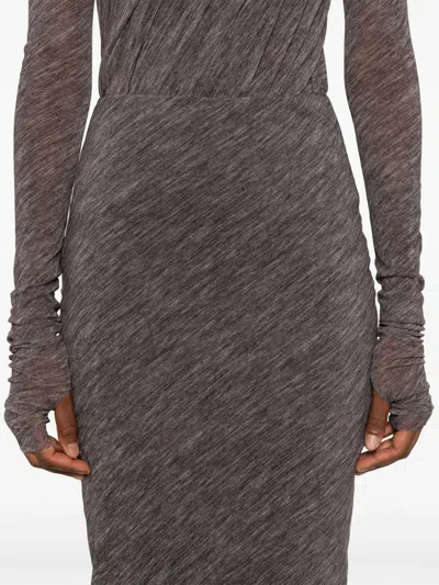 Philosophy Di Lorenzo Serafini Stretch Tulle Printed Pencil Skirt In Gray