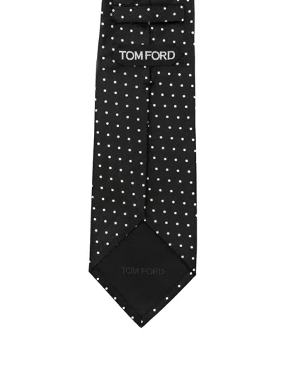 Tom Ford Micro Dot On Weave Silk Tie Accessories
