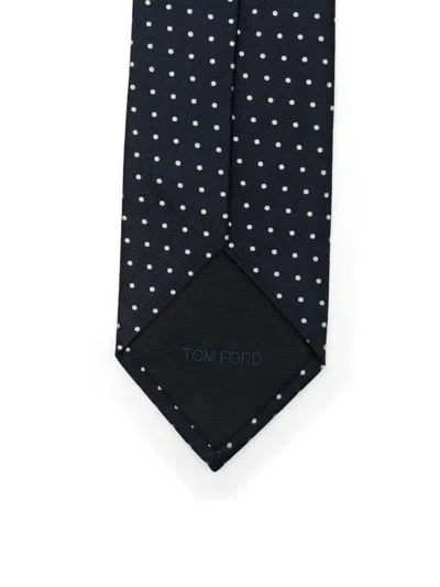 Tom Ford Micro Dot On Weave Silk Tie Accessories