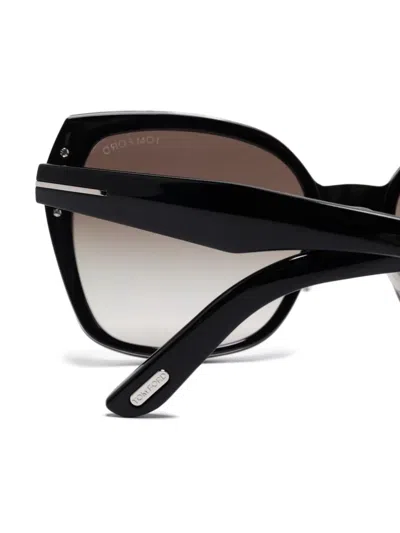 Tom Ford Plum 58mm Gradient Butterfly Sunglasses In Black