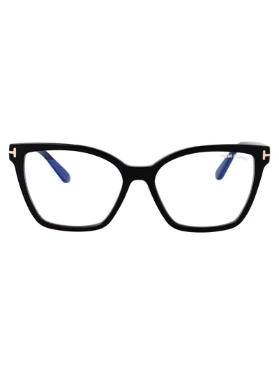 Tom Ford T-hinge Square-frame Glasses In Black