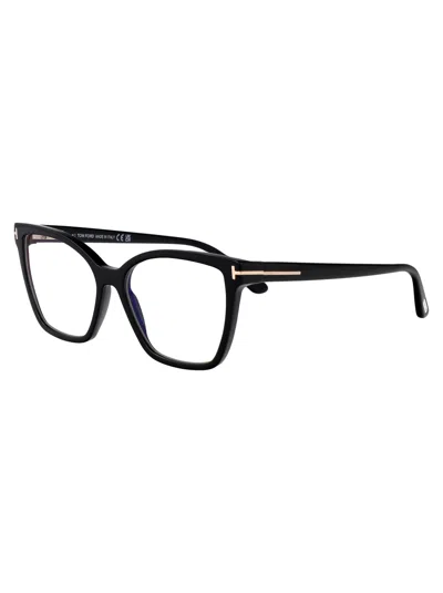 Tom Ford T-hinge Square-frame Glasses In Black