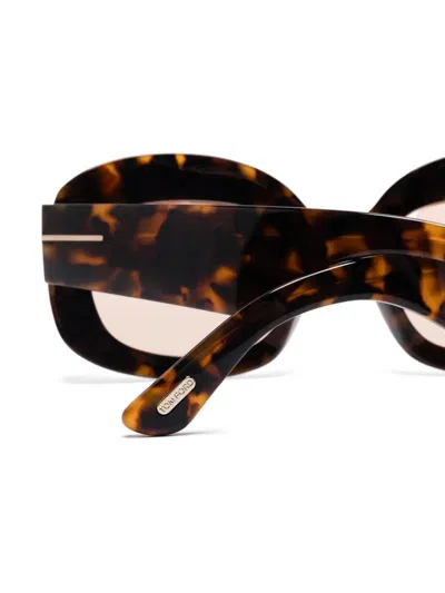 Tom Ford Eyewear Rectangle Frame Sunglasses In Brown