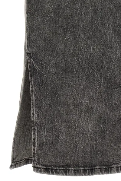 Moschino Jeans Side Slit Denim Skirt In Gray