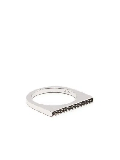 Tom Wood Sleek Ring Top Black Spinel In Metallic