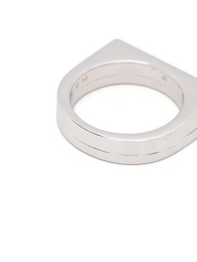 Tom Wood Step L Layered Ring In White
