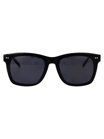 Tommy Hilfiger Black Acetate Sunglasses In Black