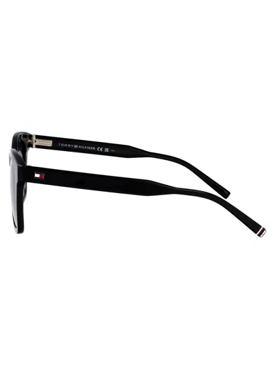 Tommy Hilfiger Black Acetate Sunglasses In Black