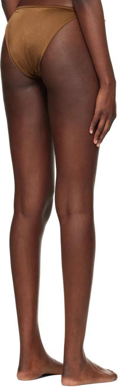 Versace Brown Safety Pin Bikini Bottom In Brown
