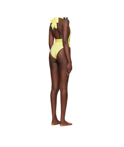Versace V-neck One-piece Swimsuit In Green