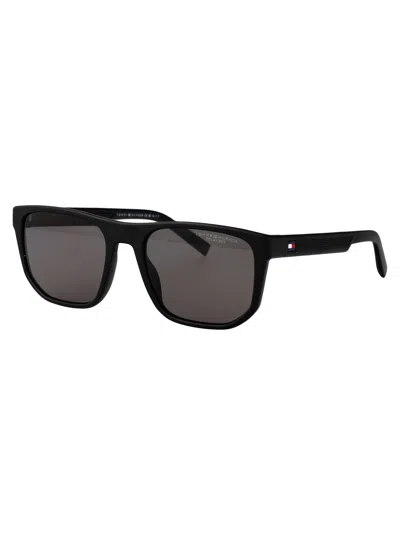 Tommy Hilfiger Black Eco Polyamide Sunglasses In Gray