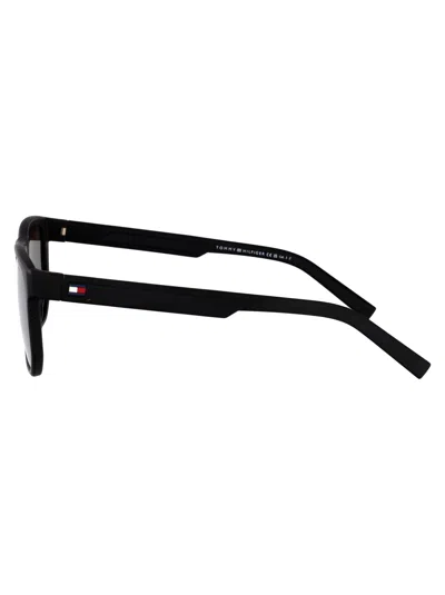 Tommy Hilfiger Black Eco Polyamide Sunglasses In Gray