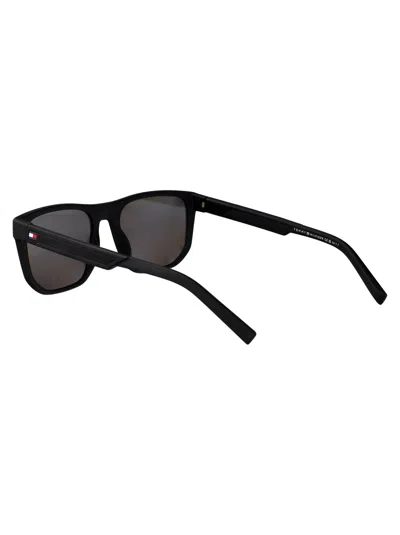 Tommy Hilfiger Black Eco Polyamide Sunglasses In Gray