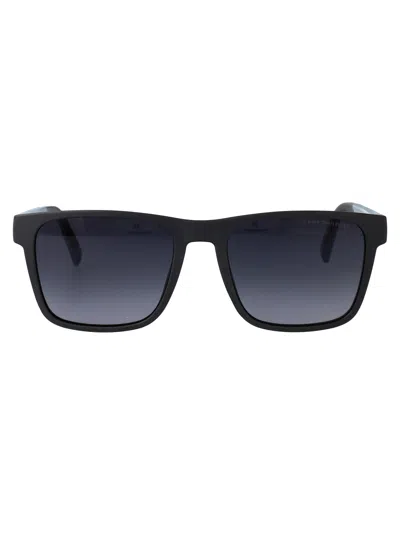 Tommy Hilfiger Grey Teal Eco Polyamide Sunglasses In Black
