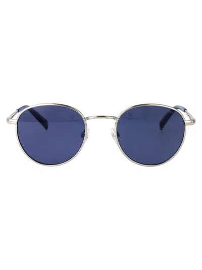 Tommy Hilfiger Palladium Stainless Steel Sunglasses In Blue