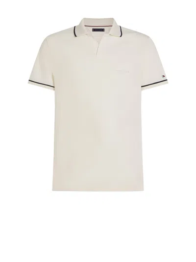 Tommy Hilfiger Cotton Short Sleeve Polo In Neutral