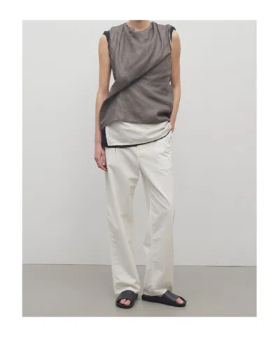The Row Sharka Pant In Cotton And Cashmere In White