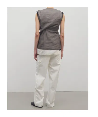 The Row Sharka Pant In Cotton And Cashmere In White