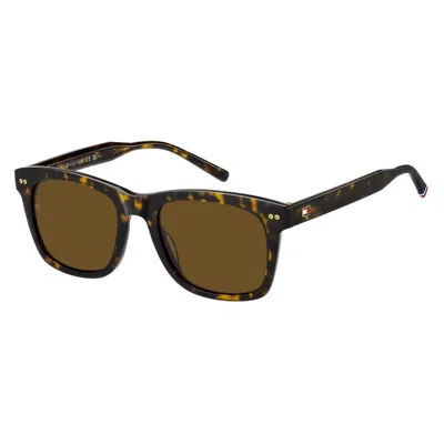 Tommy Hilfiger Modern Prep Rectangle Sunglasses In Brown