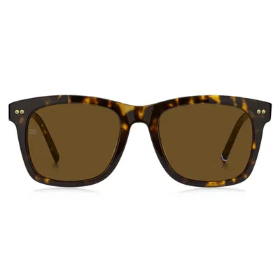 Tommy Hilfiger Modern Prep Rectangle Sunglasses In Brown