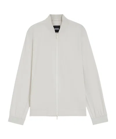 Hugo Boss Water-repellent Jacket In Performance-stretch Fabric In White
