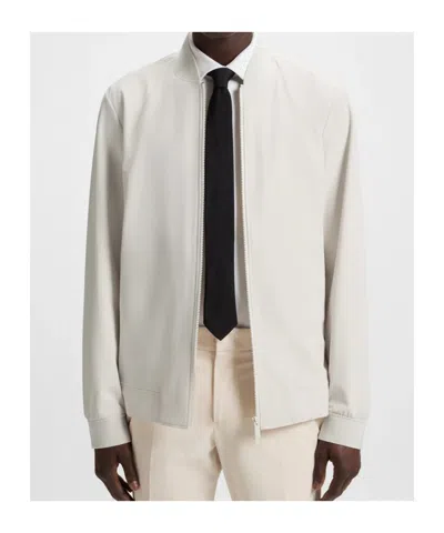 Hugo Boss Water-repellent Jacket In Performance-stretch Fabric In White