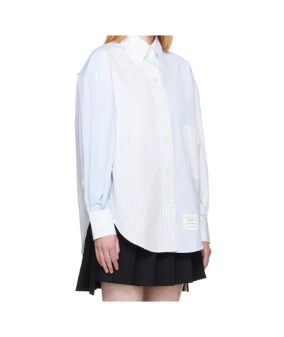 Thom Browne Pinstriped Poplin Shirt In White