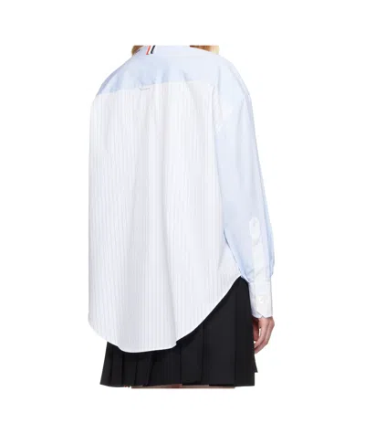 Thom Browne Pinstriped Poplin Shirt In White